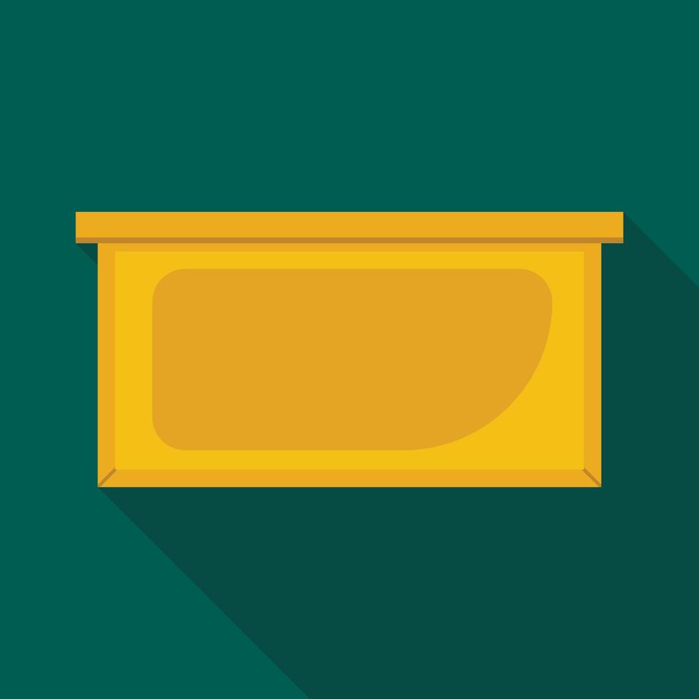 Honey wood frame icon, flat style vector