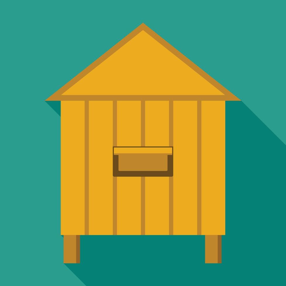 Wood bee hive icon, flat style vector