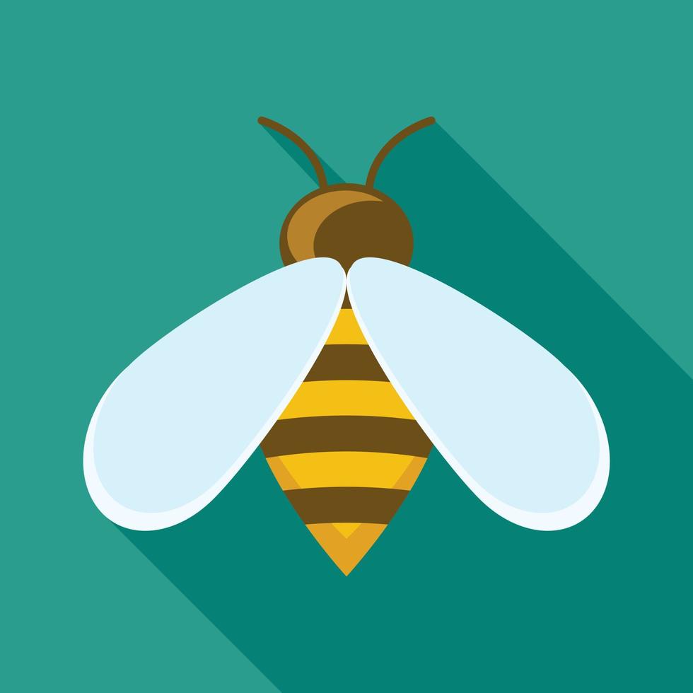 Bee icon, flat style vector