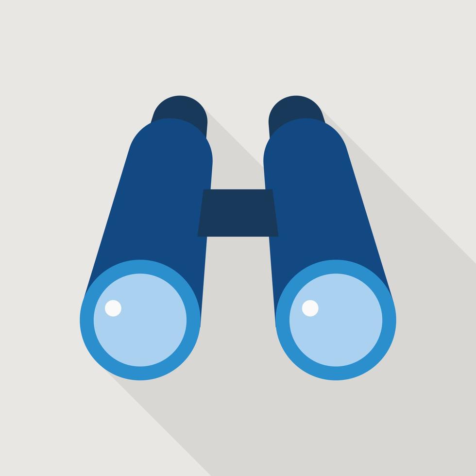 icono binocular, tipo plano vector