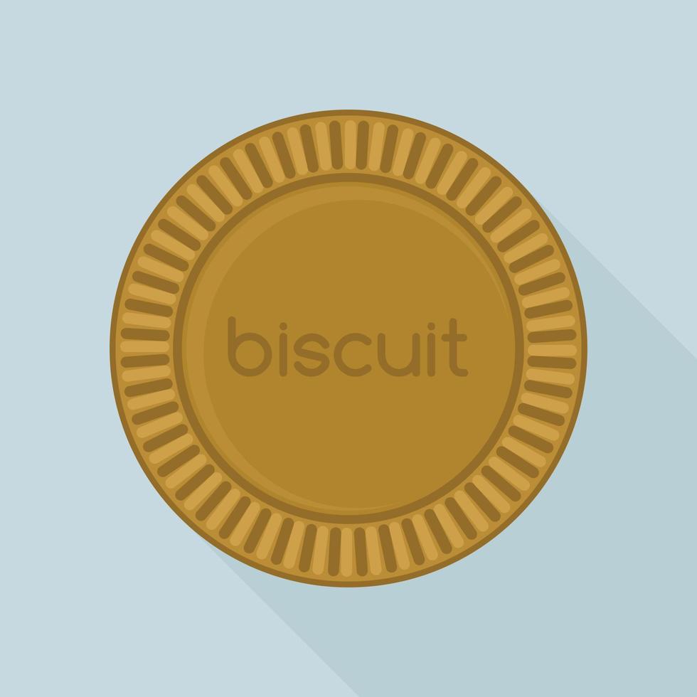 Choco biscuit icon, flat style vector