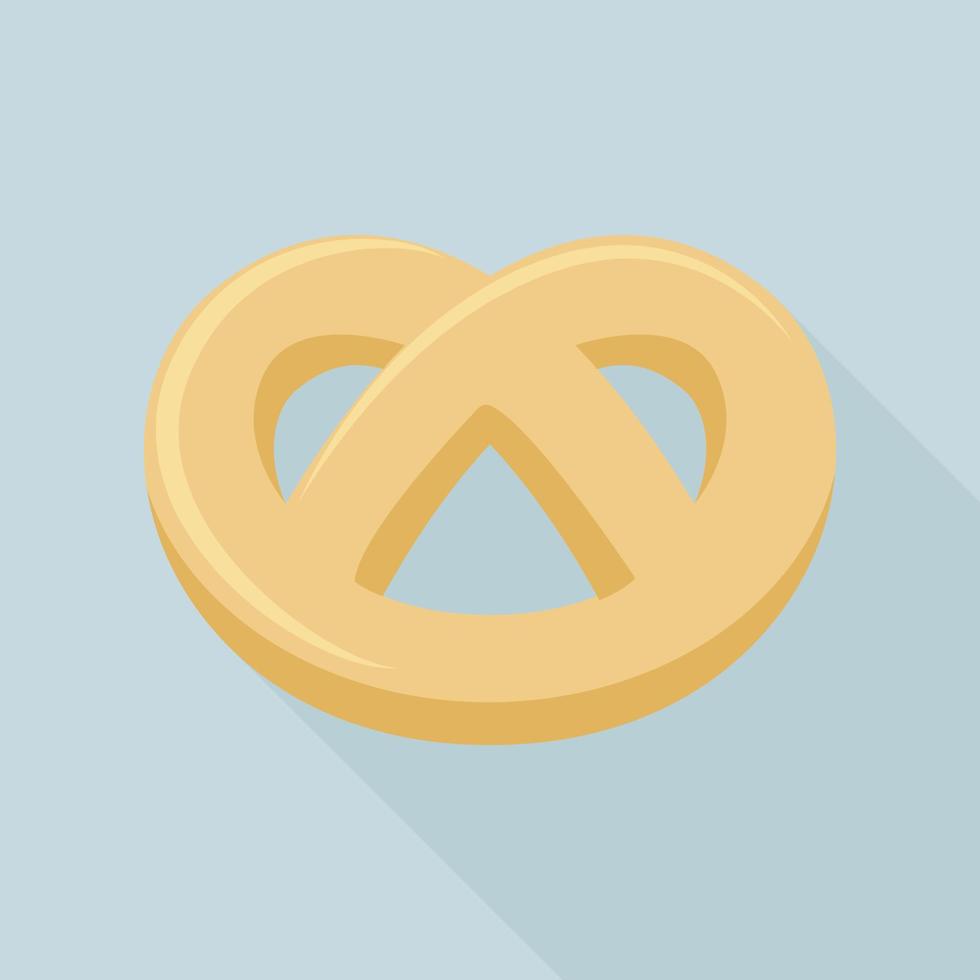 icono de pretzel, estilo plano vector