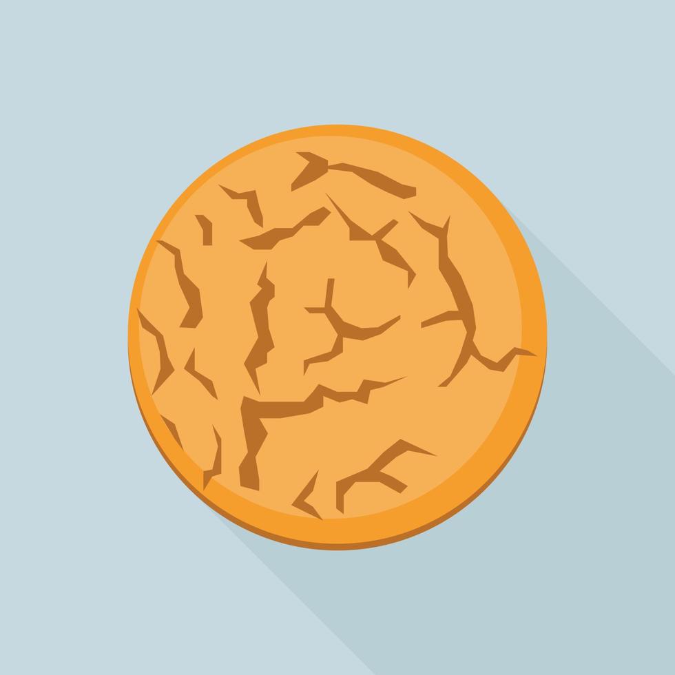 Homemade cookie icon, flat style vector