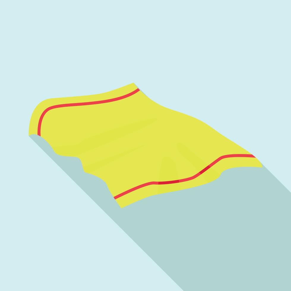 Yellow towel icon, flat style vector