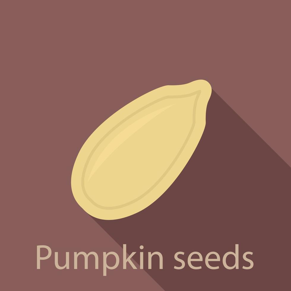 Pumpkin seed icon, flat style vector