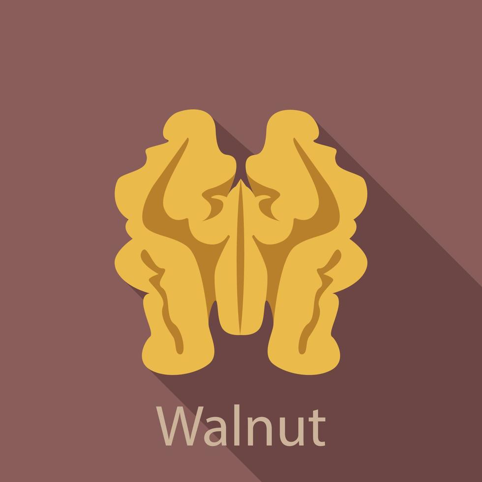 Walnut icon, flat style vector