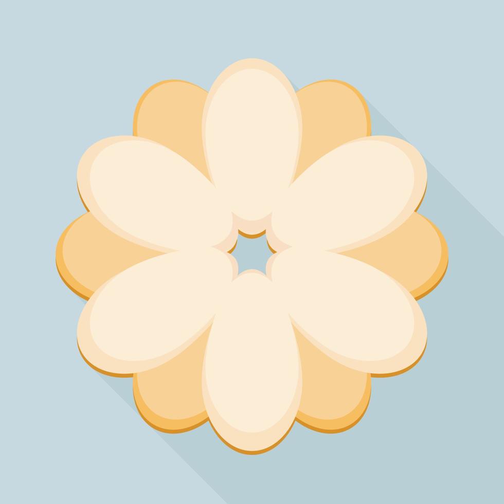 Flower cookie icon, flat style vector