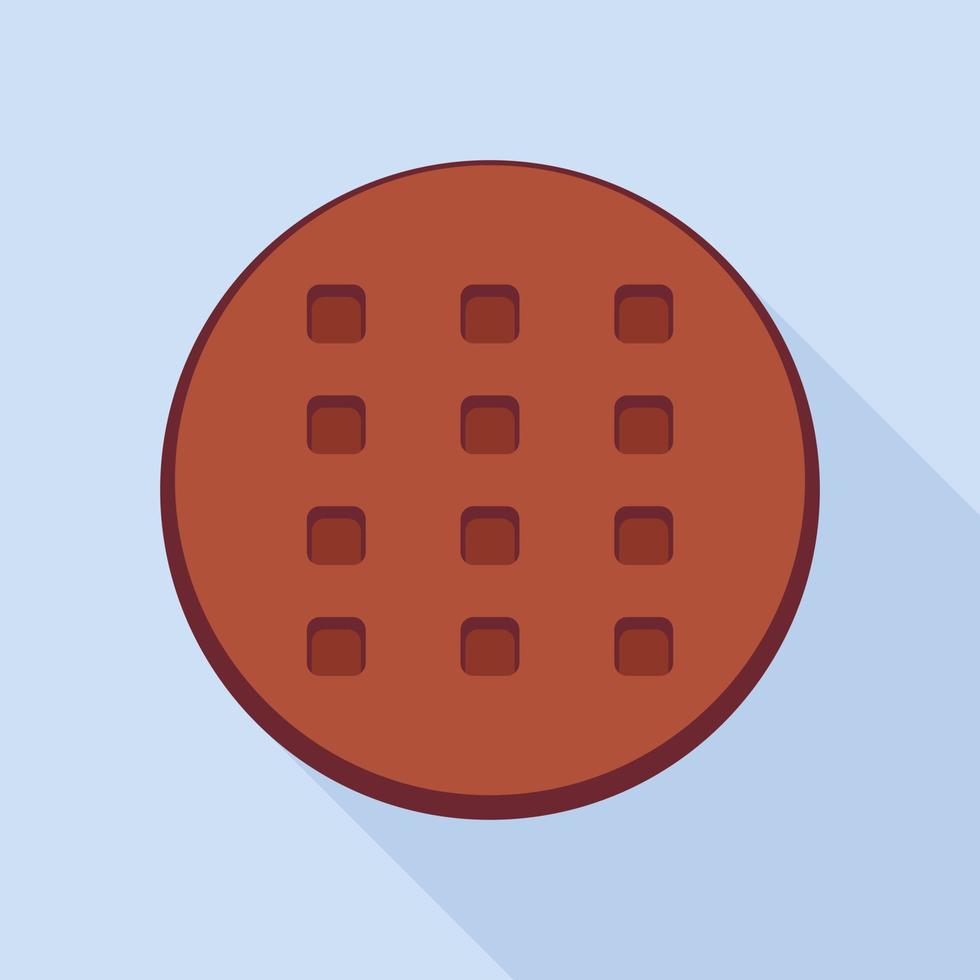 Chocolate biscuit icon, flat style vector