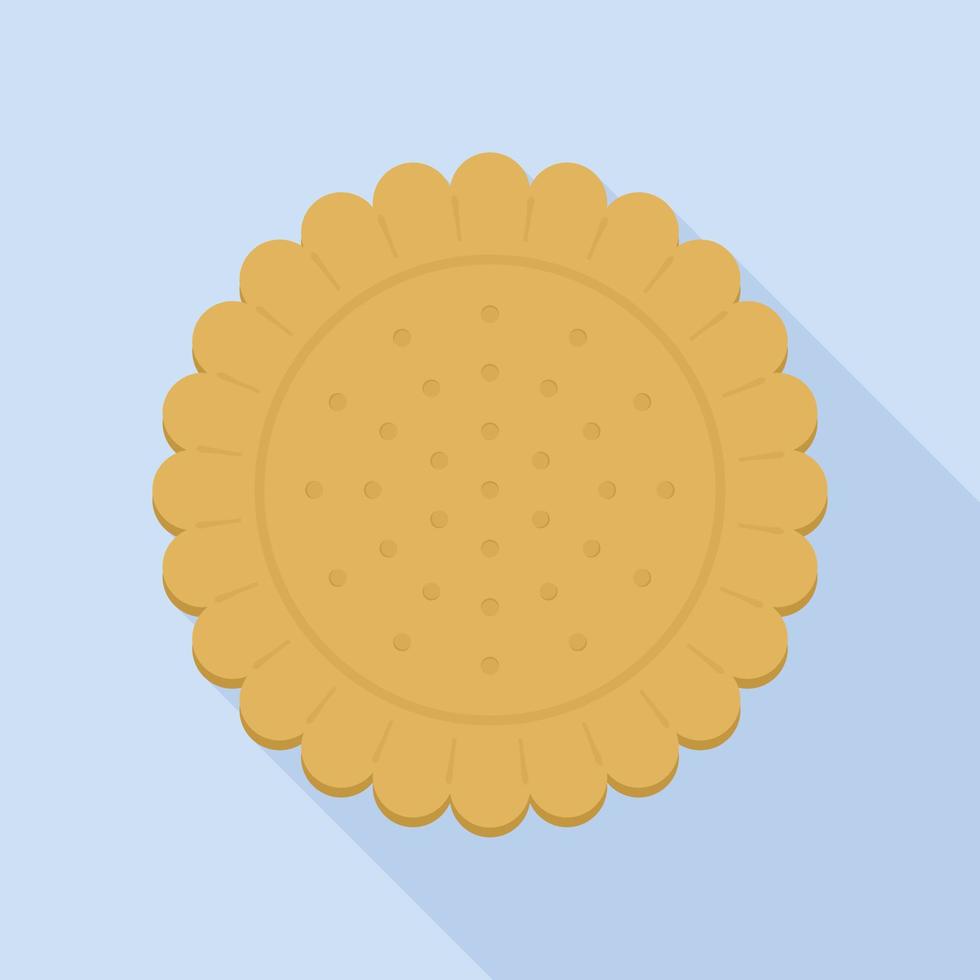 icono de galleta redonda, estilo plano vector