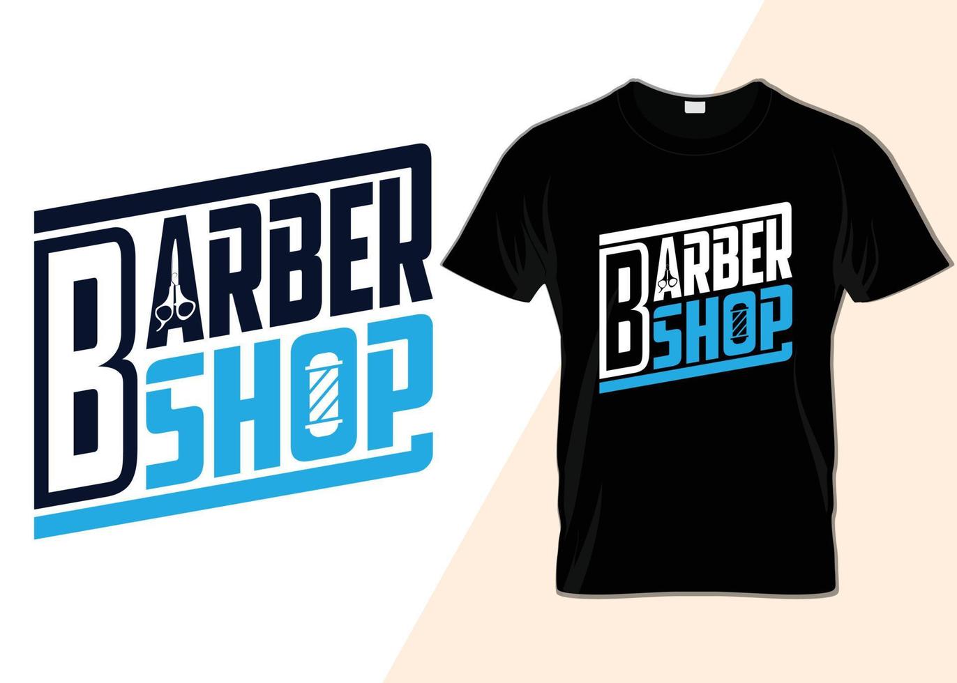 diseño de camiseta de tipografía de barbería vector