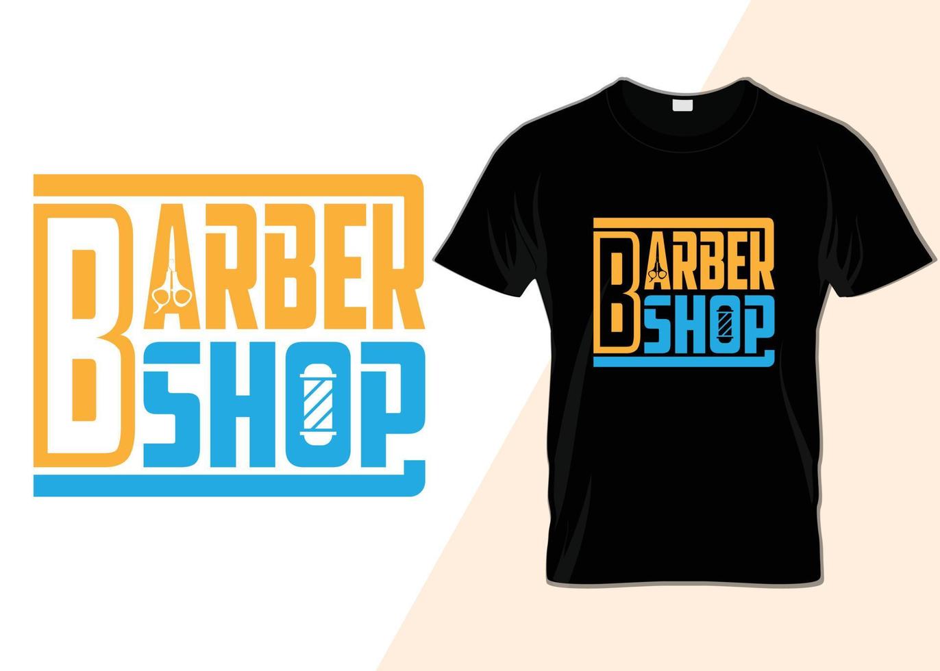 diseño de camiseta de tipografía de barbería vector