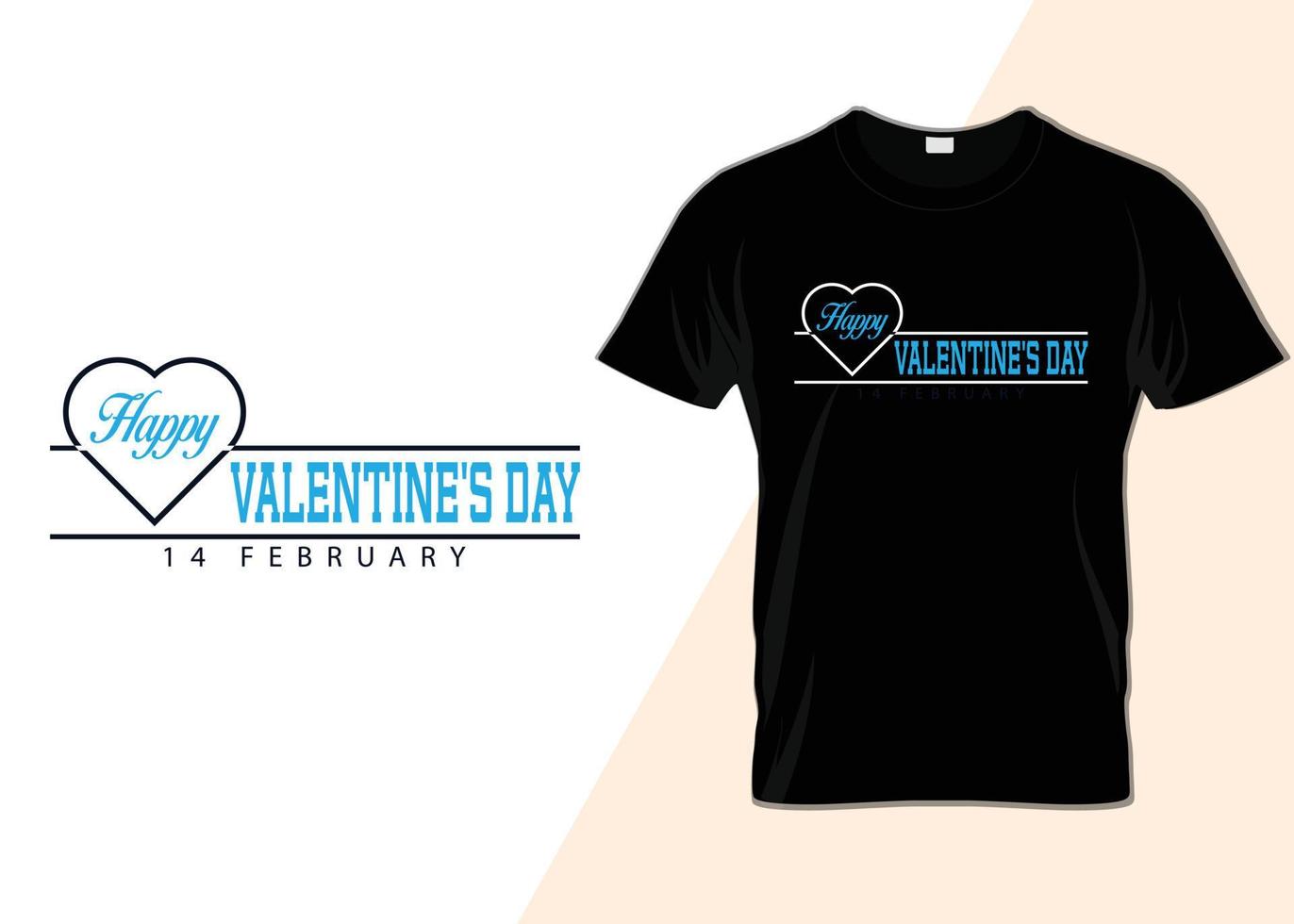 Happy Valentine's Day Typography T-shirt design vector