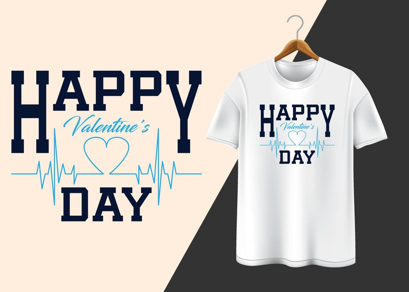 diseño de camiseta de tipografía de feliz día de san valentín vector