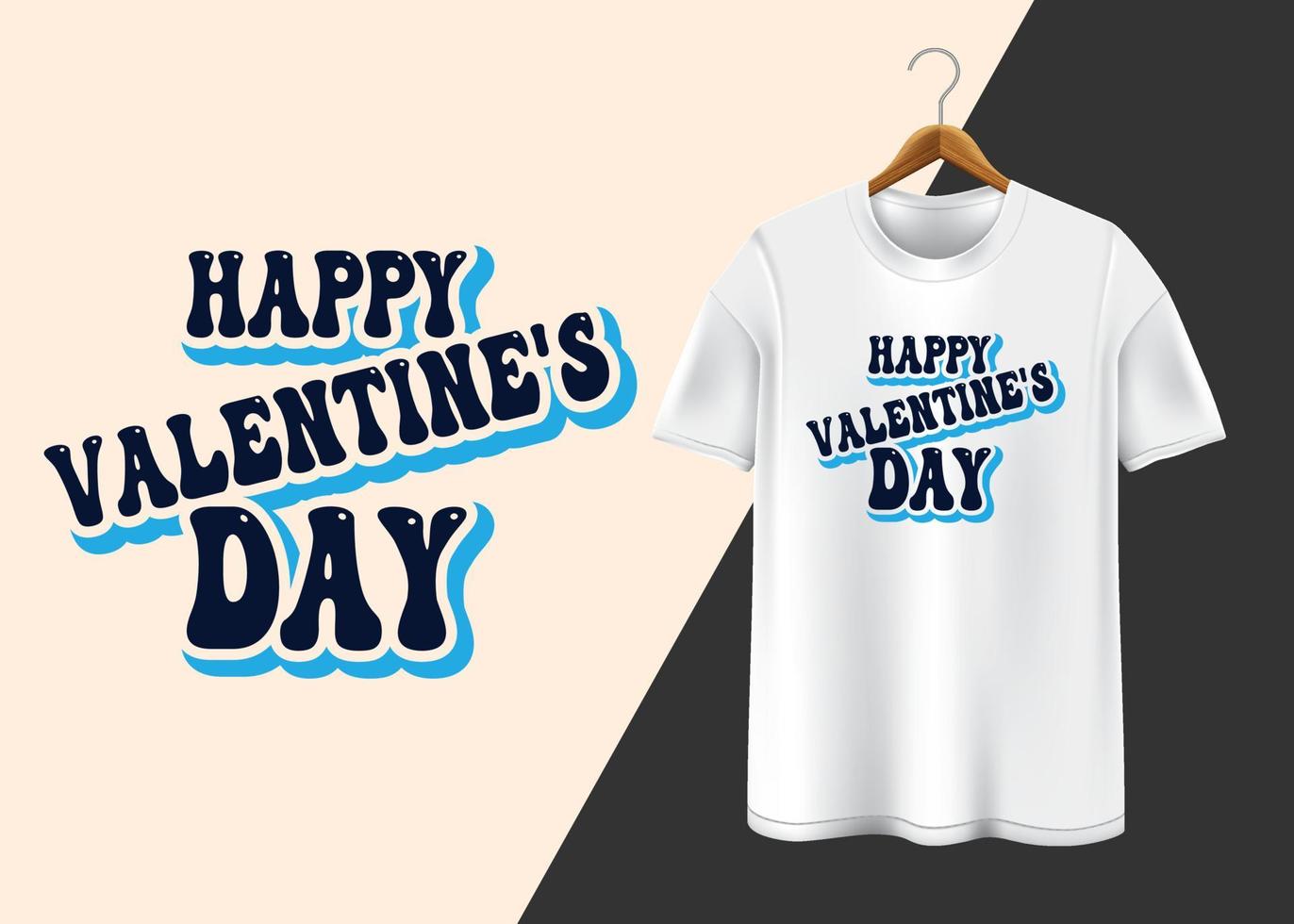 diseño de camiseta de tipografía de feliz día de san valentín vector