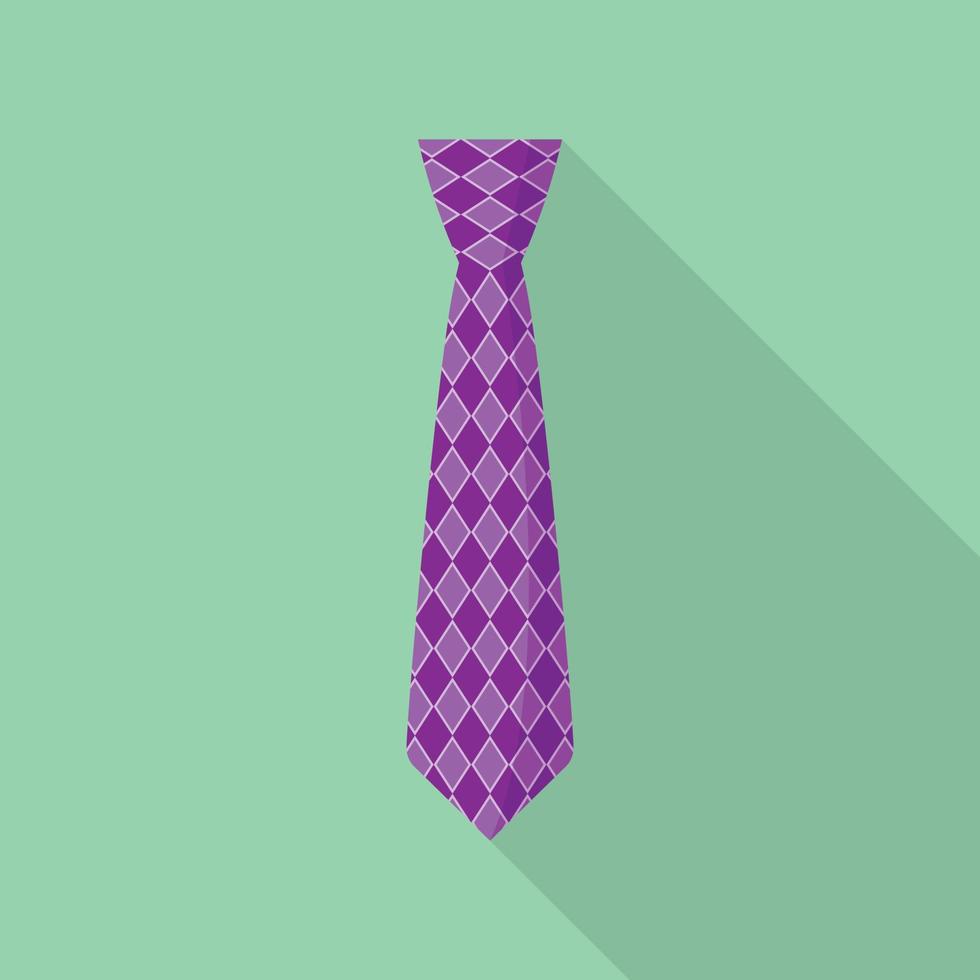 Purple tie icon, flat style vector