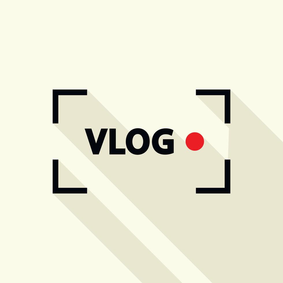Digital vlog logo, flat style vector