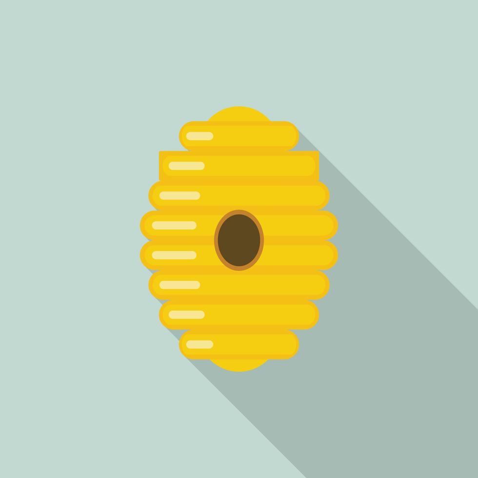 Tree bee hive icon, flat style vector