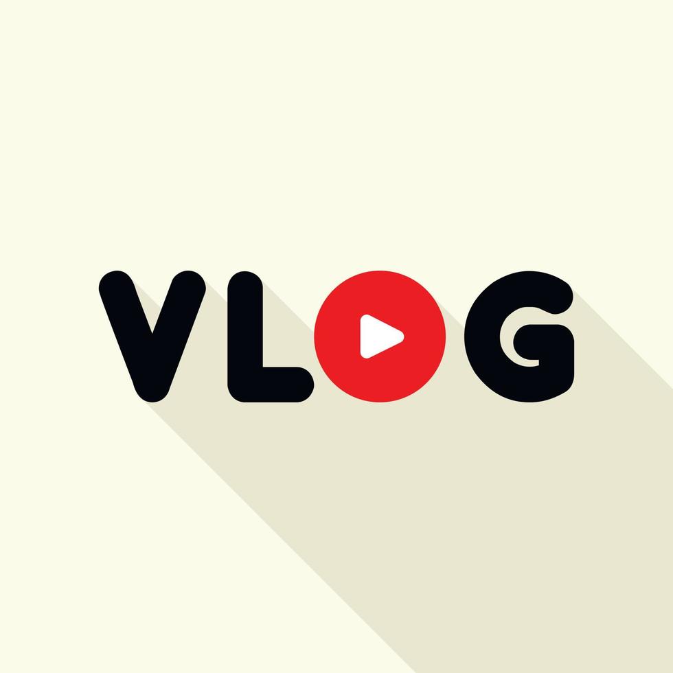 logotipo de vlog tutorial, estilo plano vector