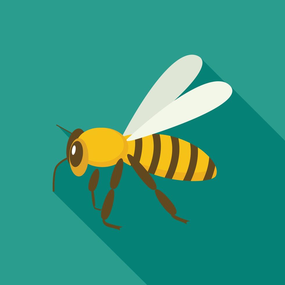 Queen bee icon, flat style vector