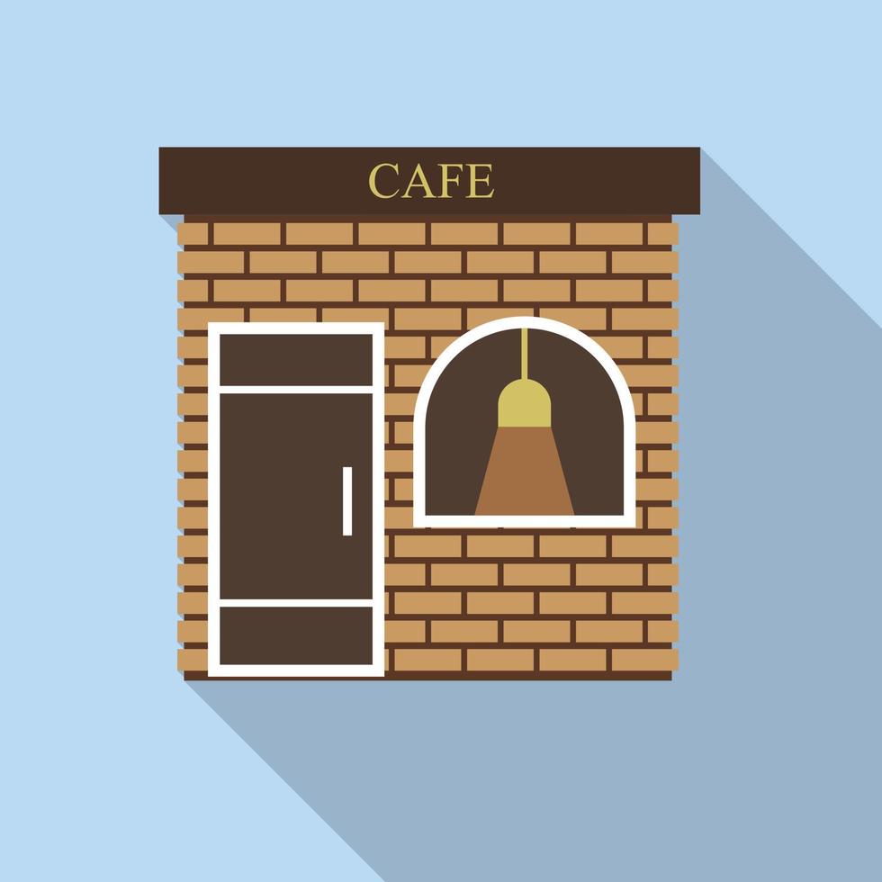 Street cafe icon, flat style vector