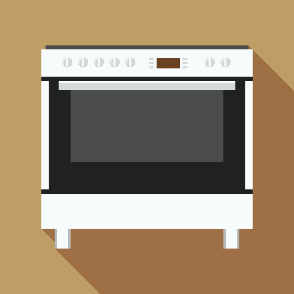 icono de horno eléctrico, estilo plano vector