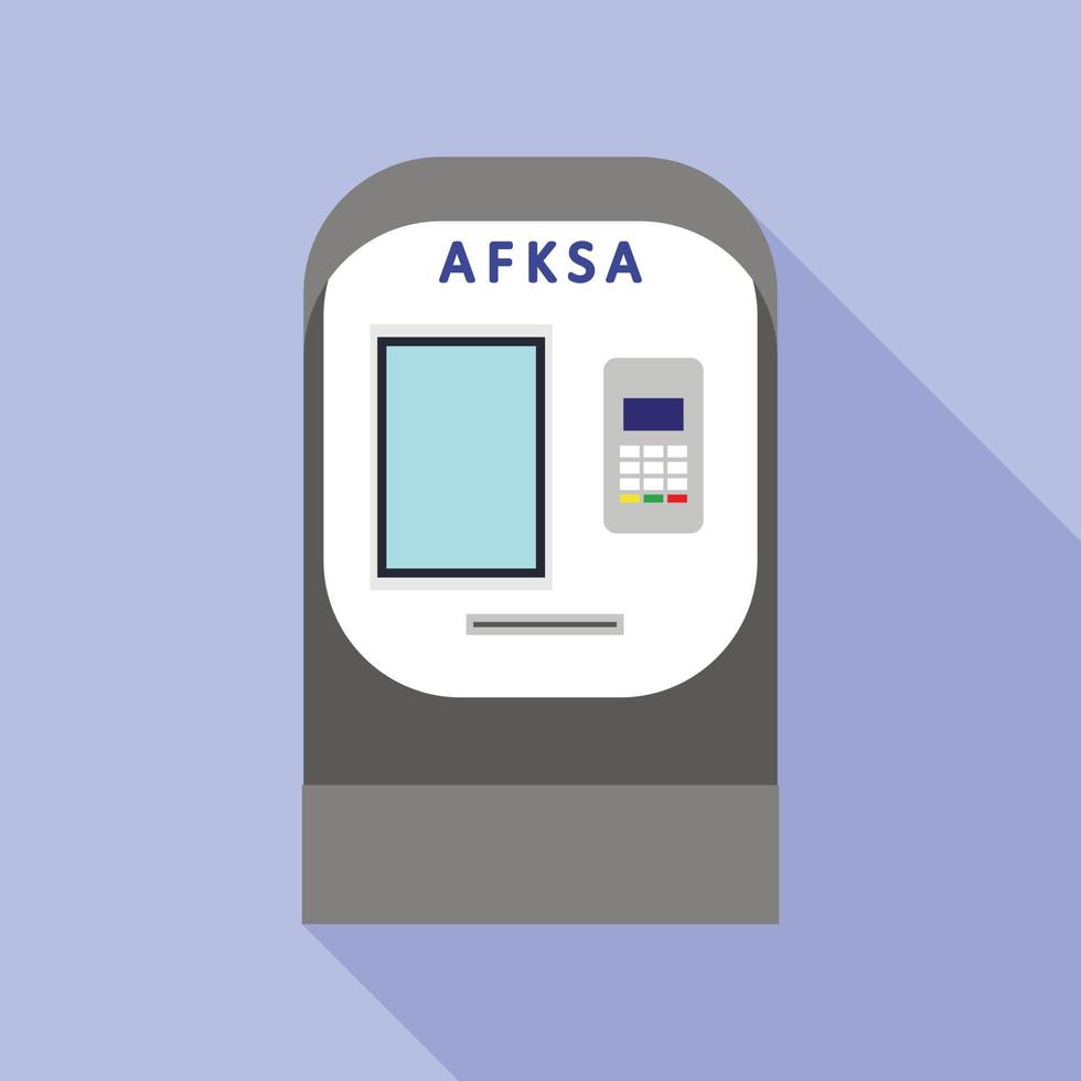 Bank atm icon, flat style vector