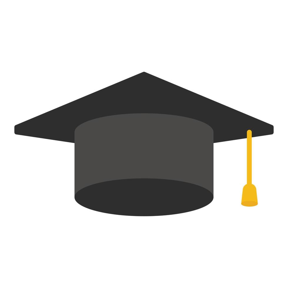 icono de sombrero de graduado, estilo plano vector