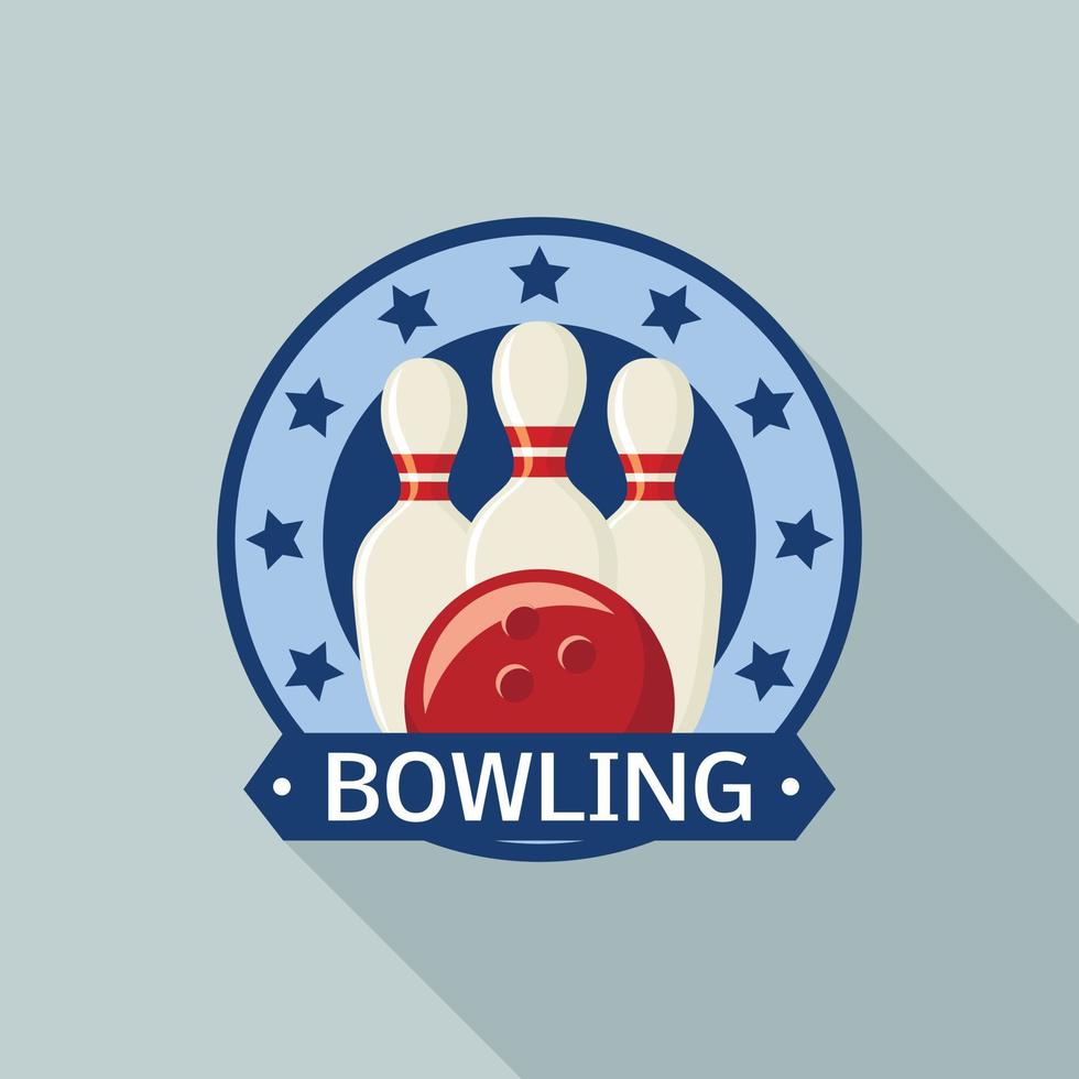 Star bowling logo, flat style vector