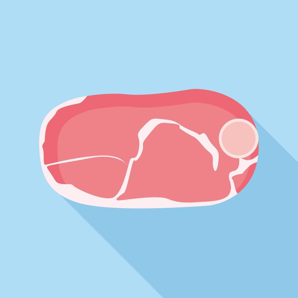 Cow meat piece icon, flat style vector