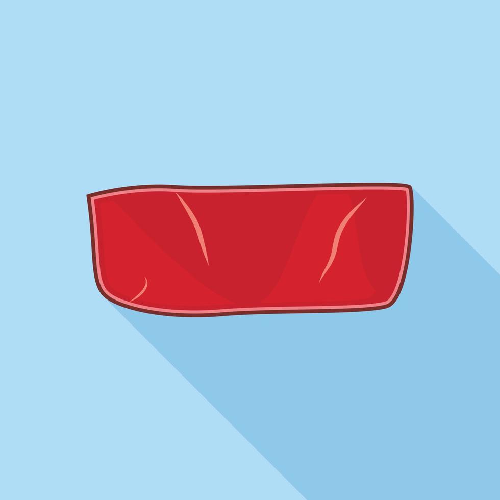 Red raw meat icon, flat style vector