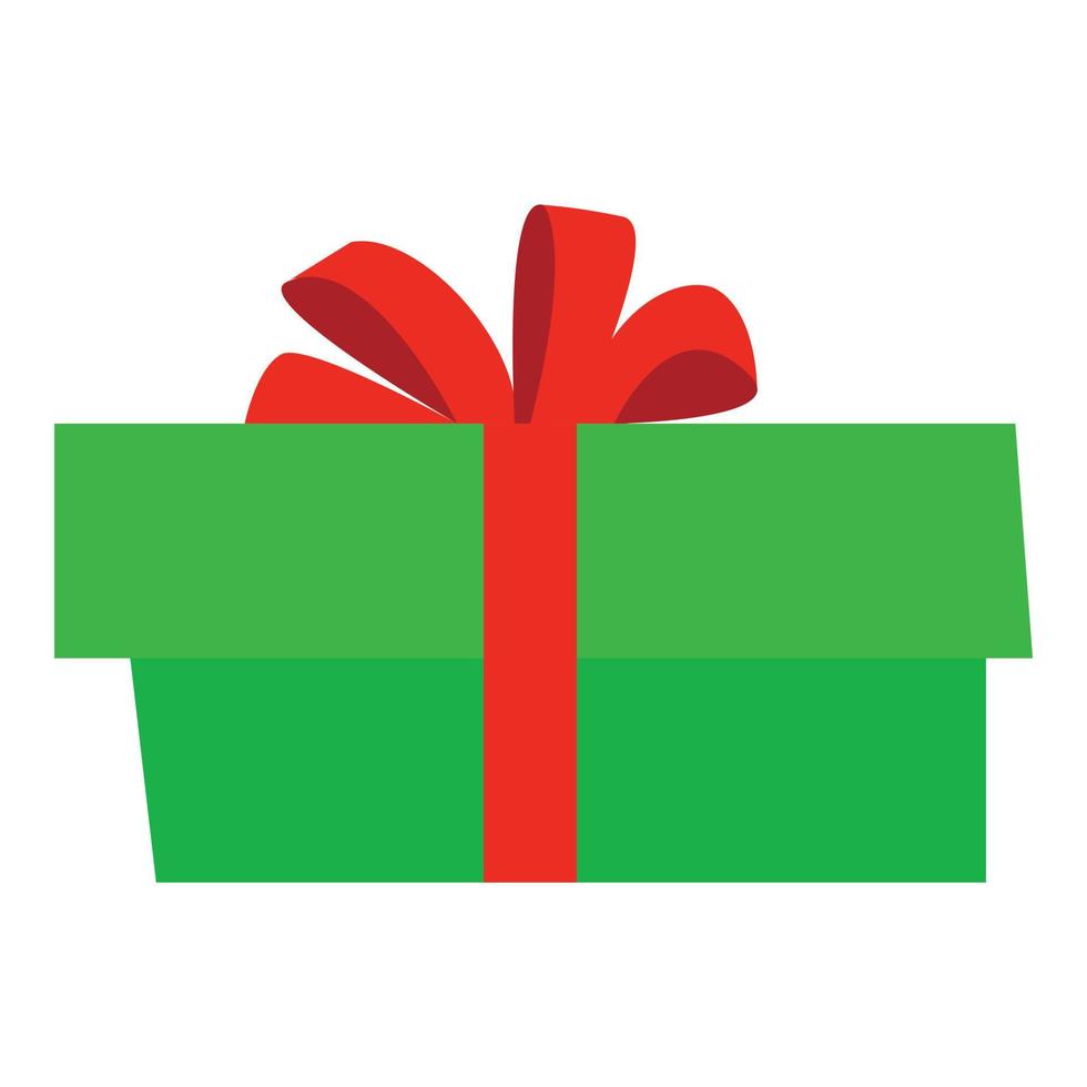 Xmas gift box icon, flat style vector