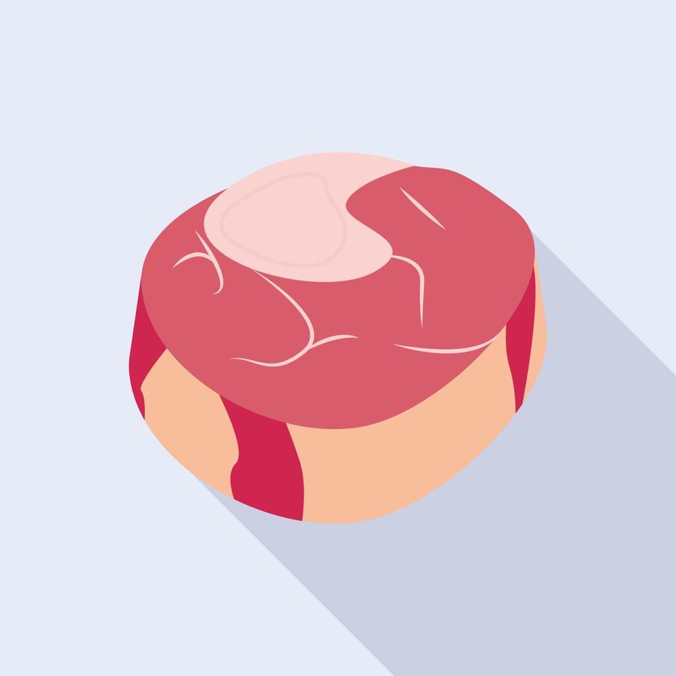 icono de pieza de carne, estilo plano vector