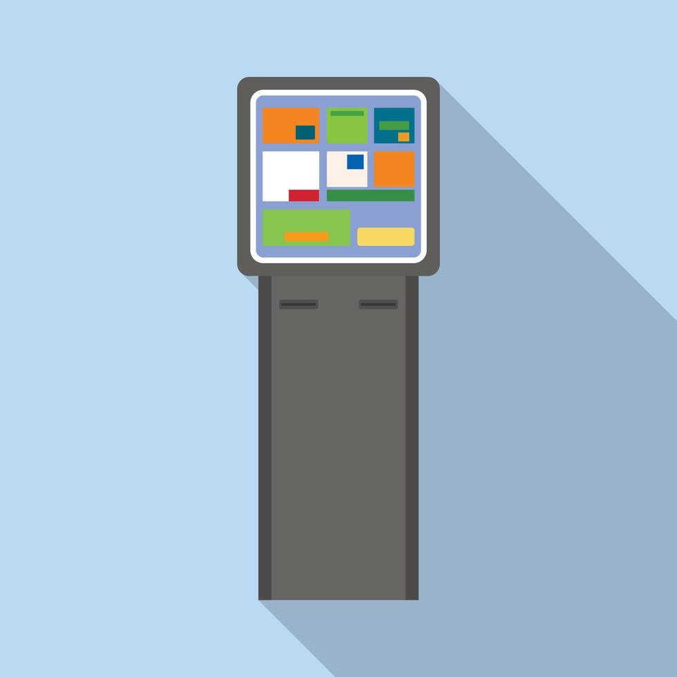 Info payment kiosk icon, flat style vector