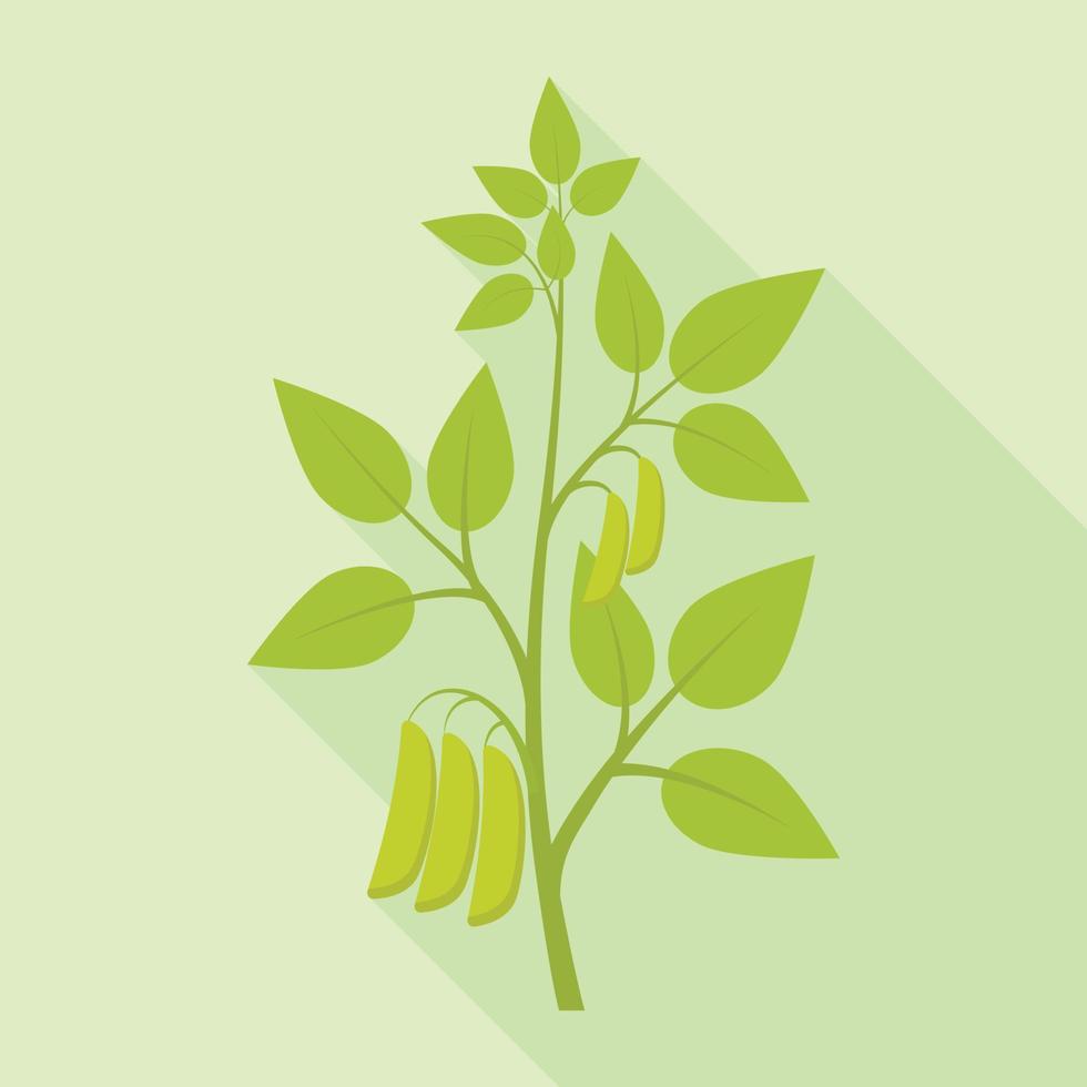 Soybean plant icon, flat style vector