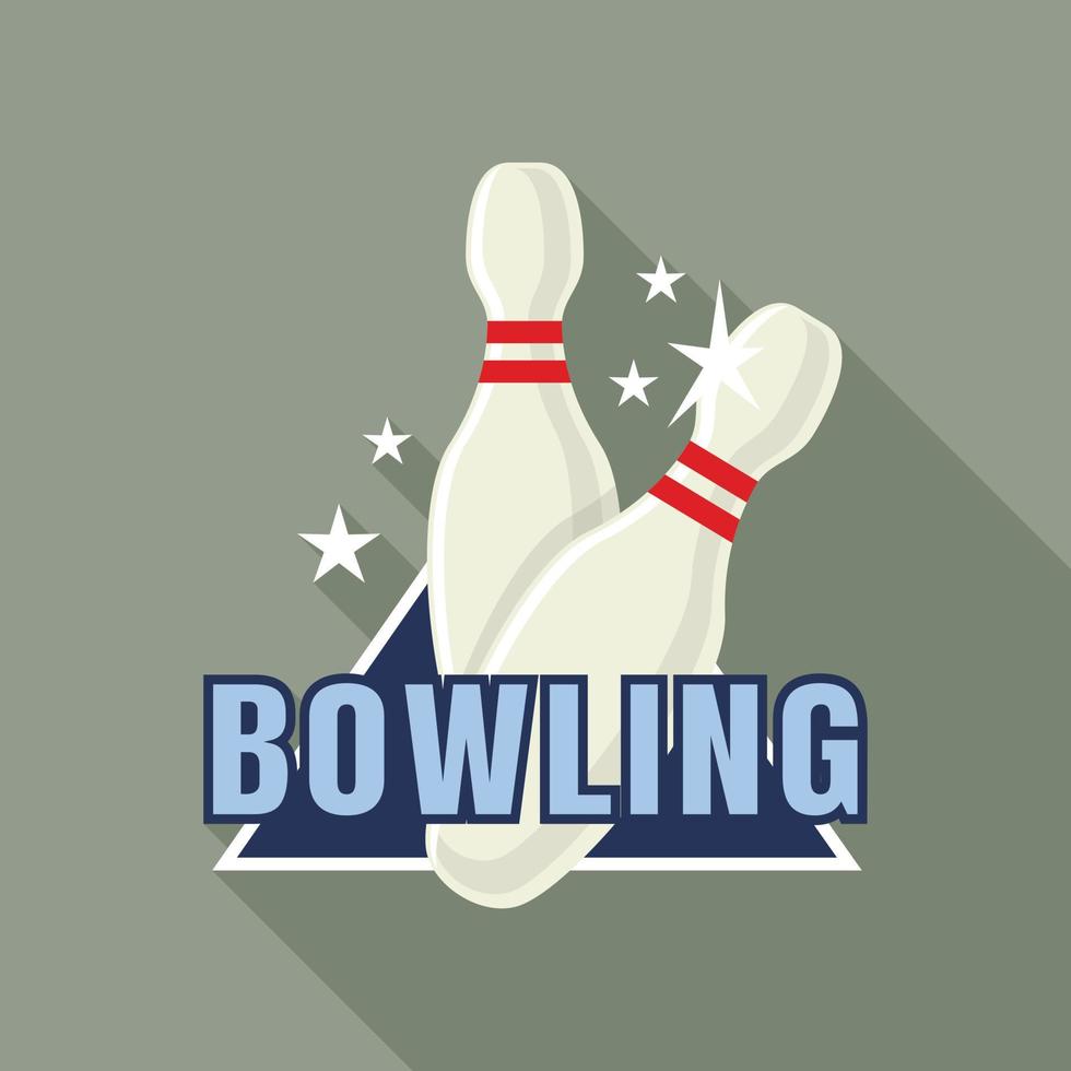 Bowling logo, flat style vector