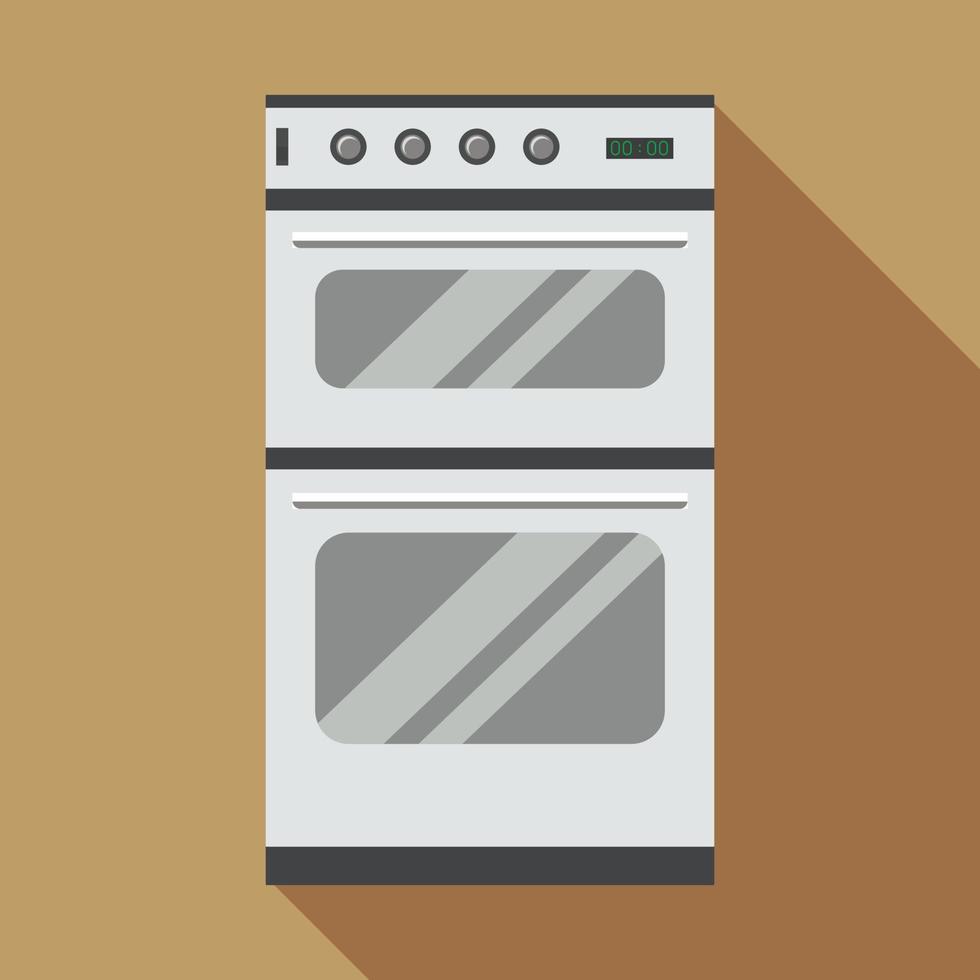Commercial gas oven icon, flat style vector
