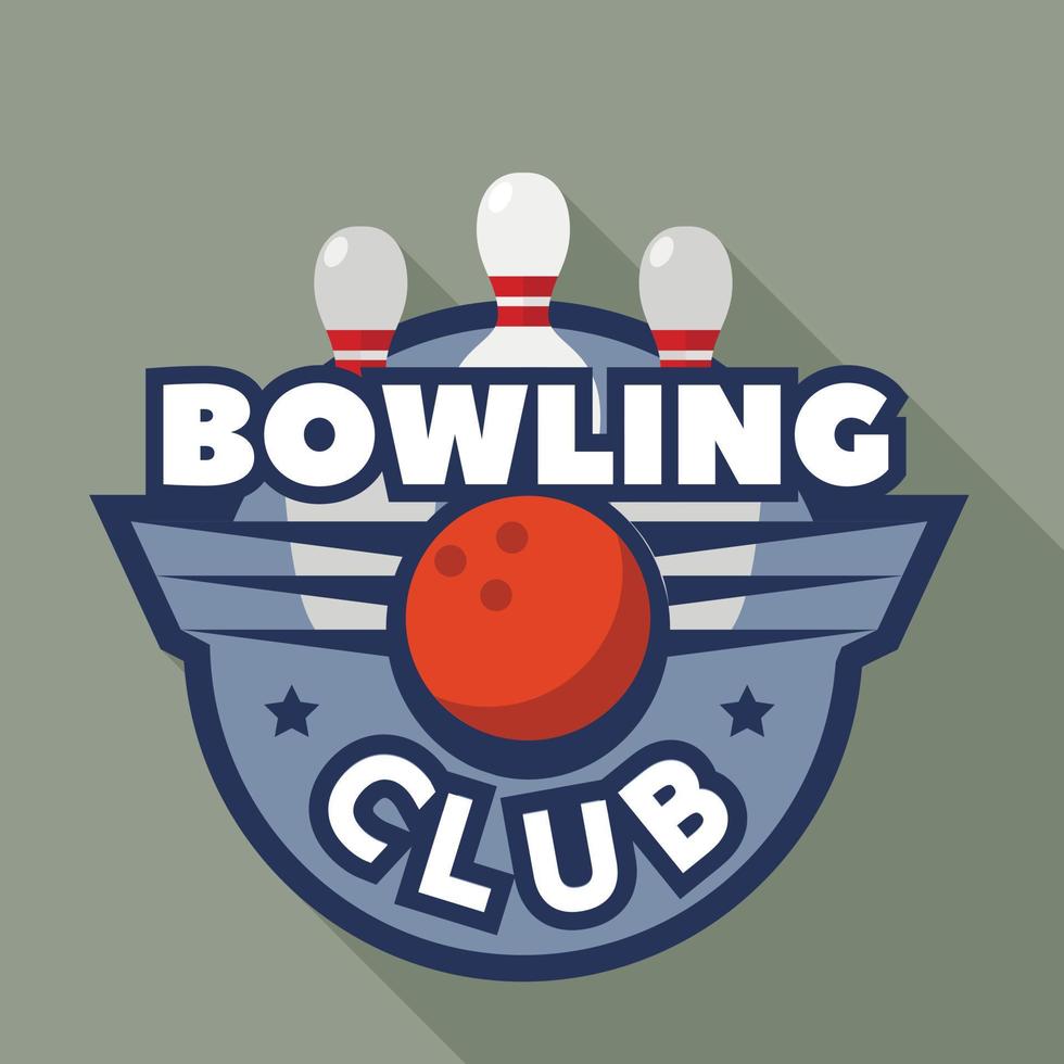 logotipo del club moderno de bolos, estilo plano vector