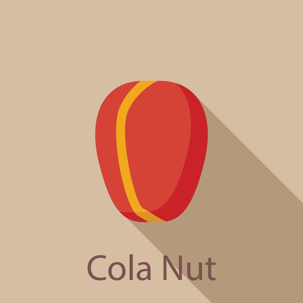 icono de nuez de cola, estilo plano vector