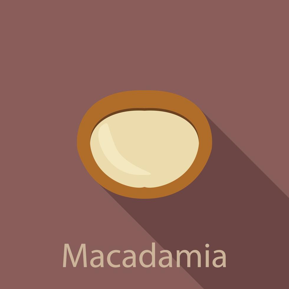 icono de macadamia, estilo plano vector
