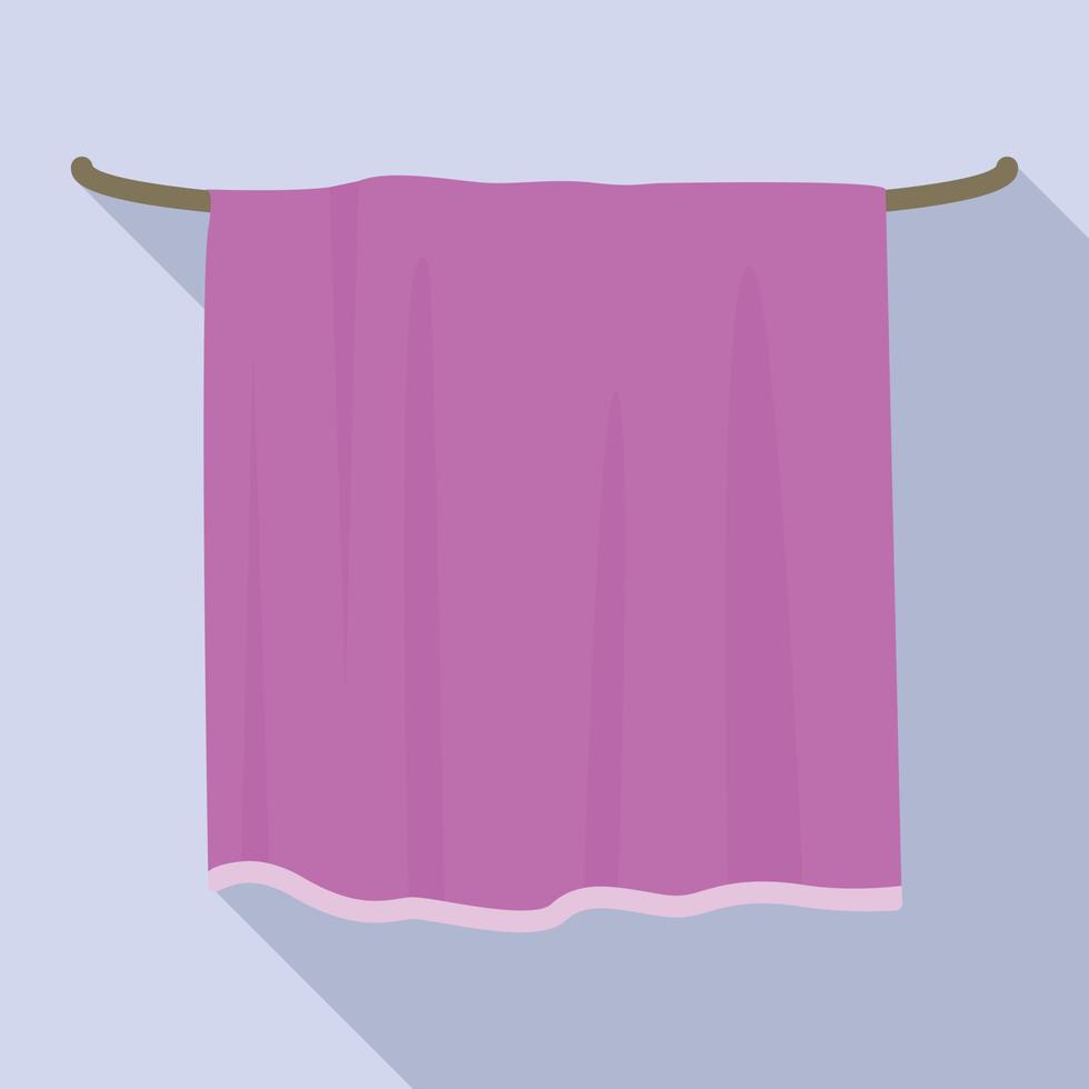 Pink towel icon, flat style vector