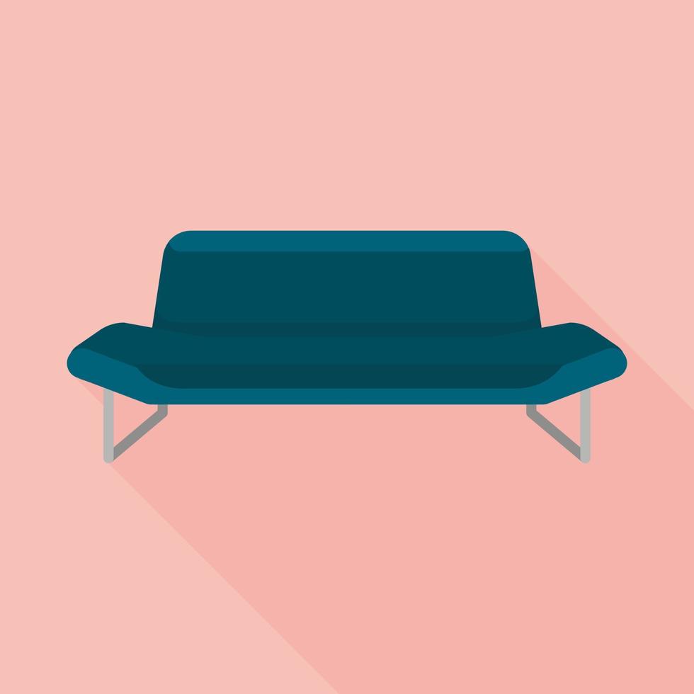 icono de sofá negro, estilo plano vector