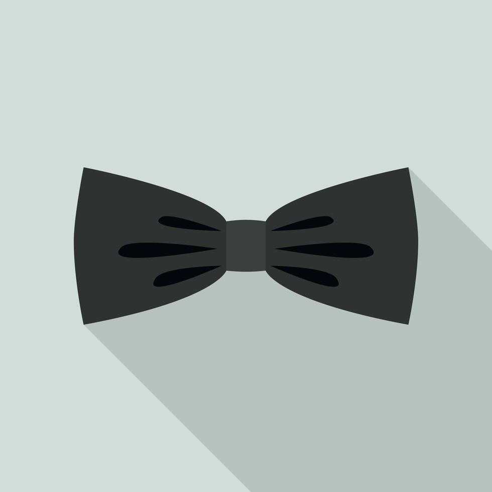 Black elegant bow tie icon, flat style vector