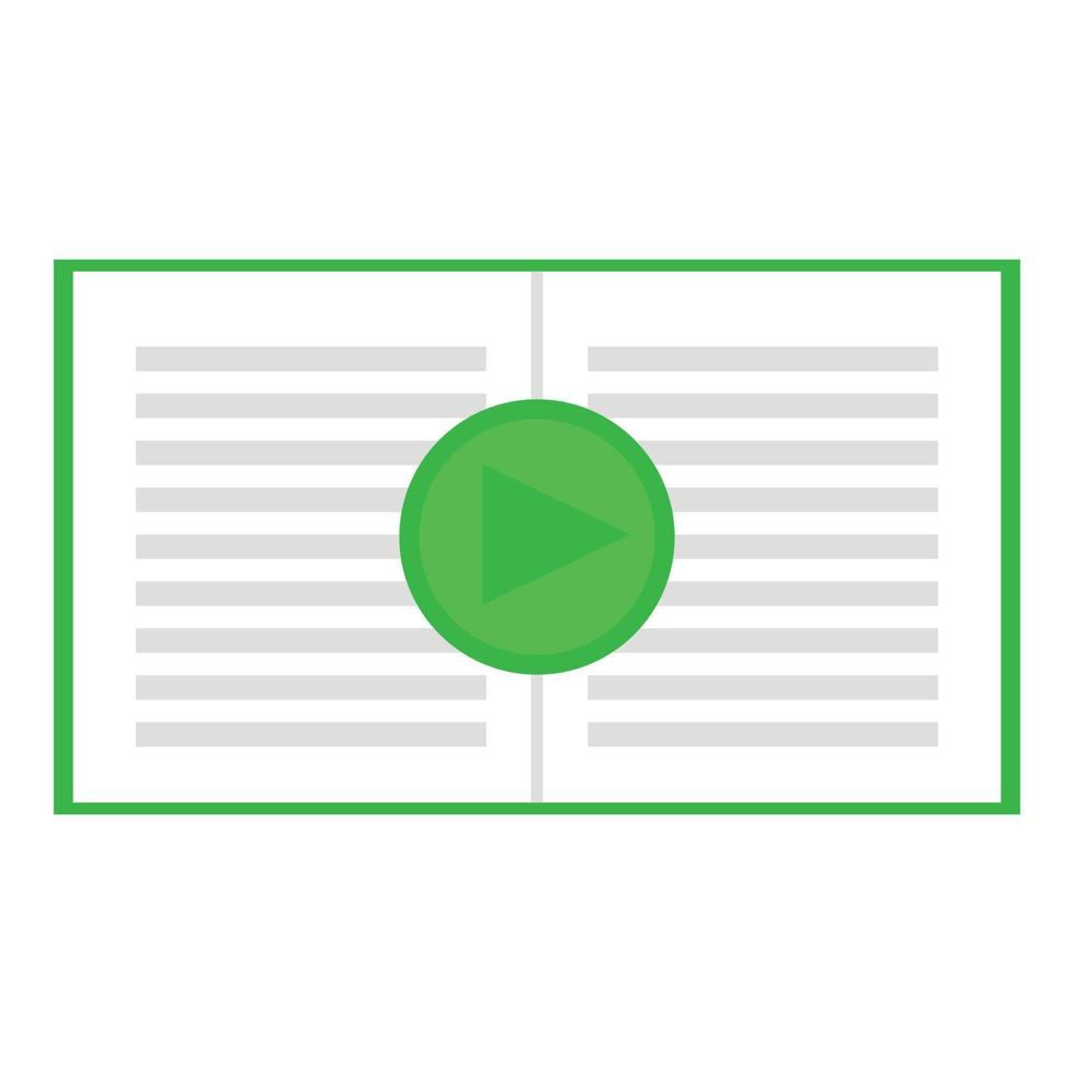Audio book icon, flat style vector