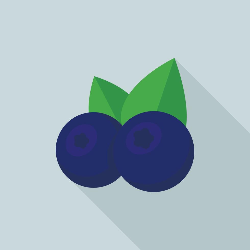 Eco bilberry icon, flat style vector