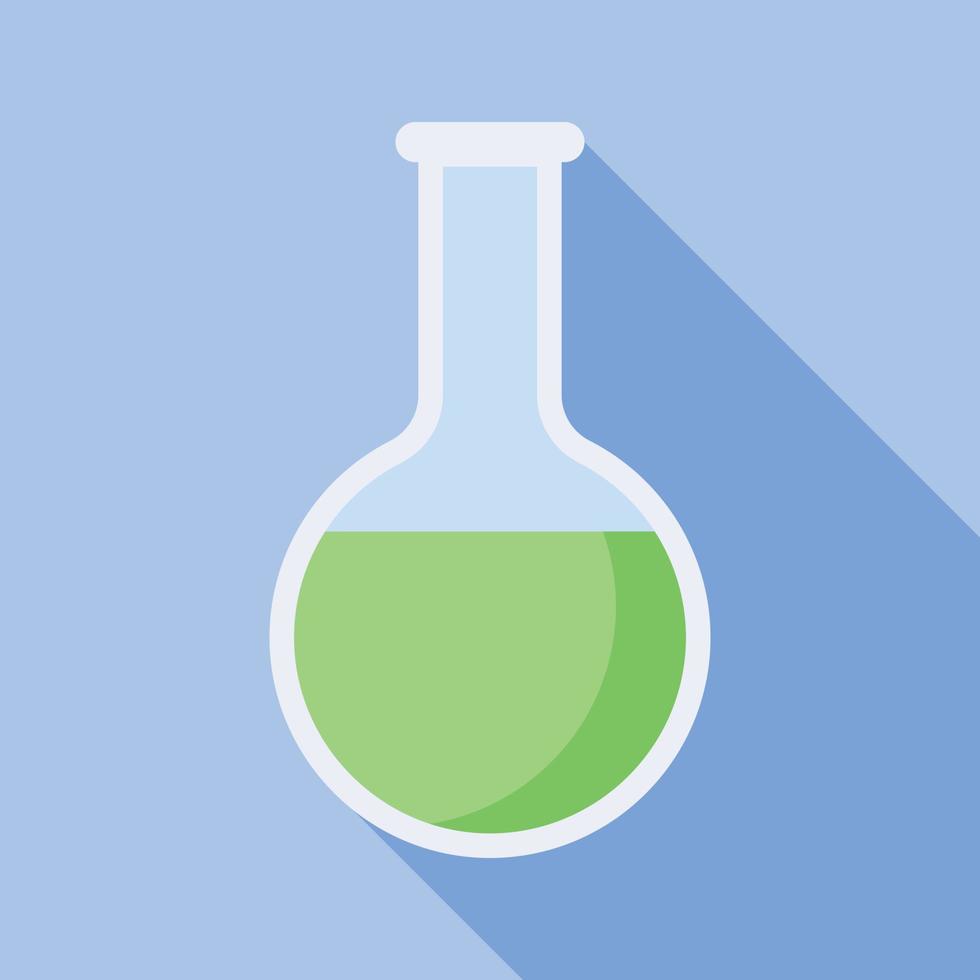 Green flask icon, flat style vector