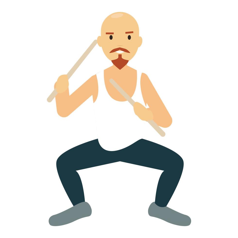 icono de baterista de hombre, estilo plano vector