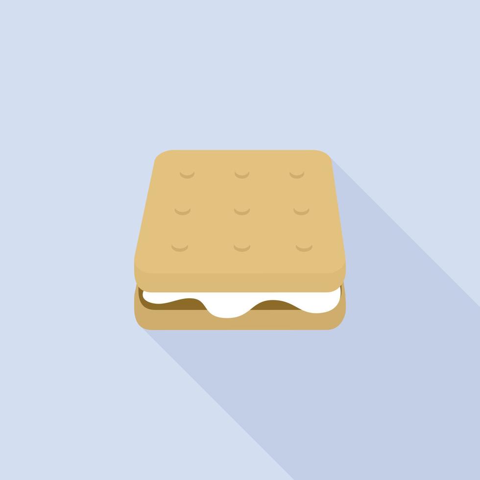 Marshmallow sandwich icon, flat style vector