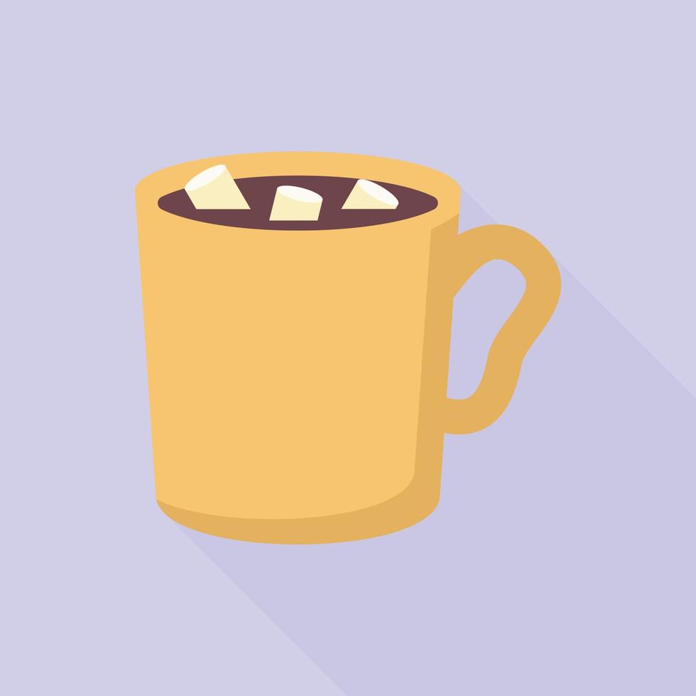 icono de malvavisco de taza caliente, estilo plano vector