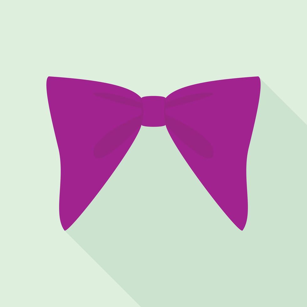 Purple bow icon, flat style vector