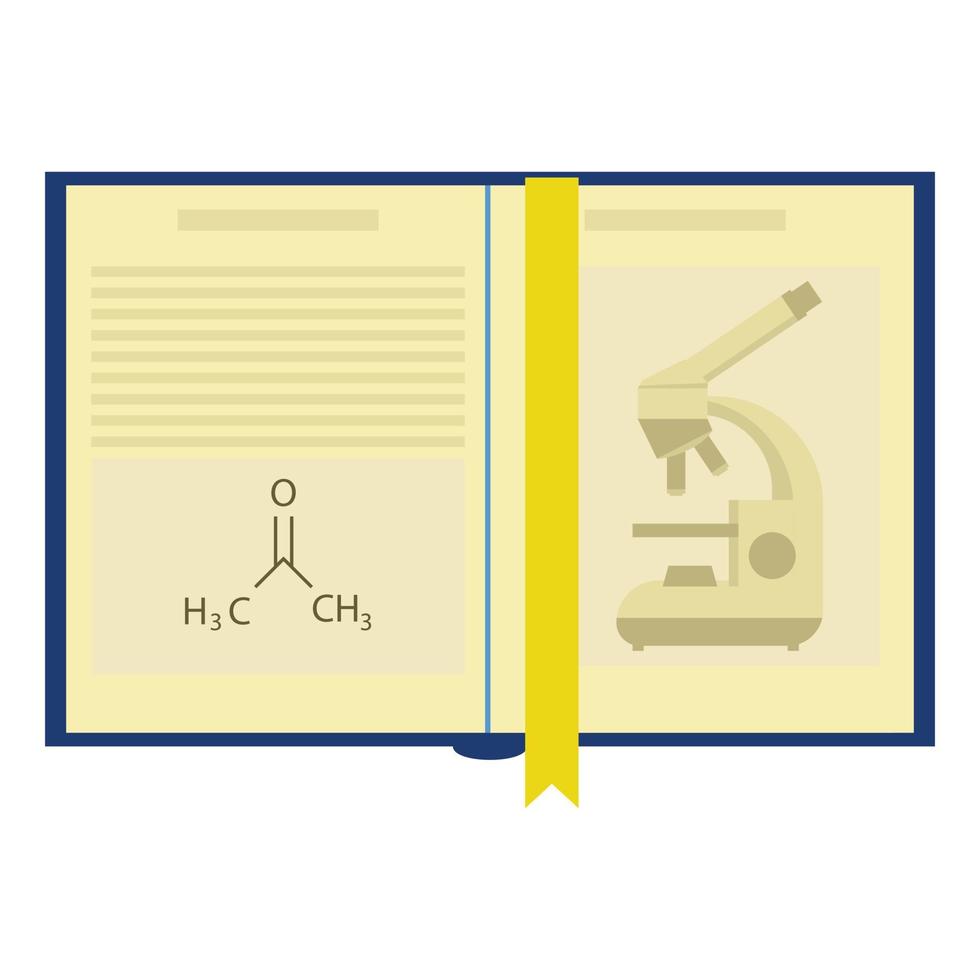 Open chemistry book icon, flat style vector